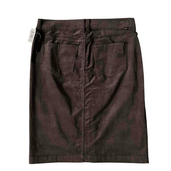 NWT Jag Jeans Women's Hazel Button-Front Pencil Skirt Chocolate Corduroy Size 16 - Picture 6 of 9